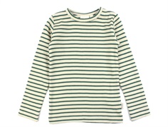 Petit Piao emerald green/dark off white stribet t-shirt modal